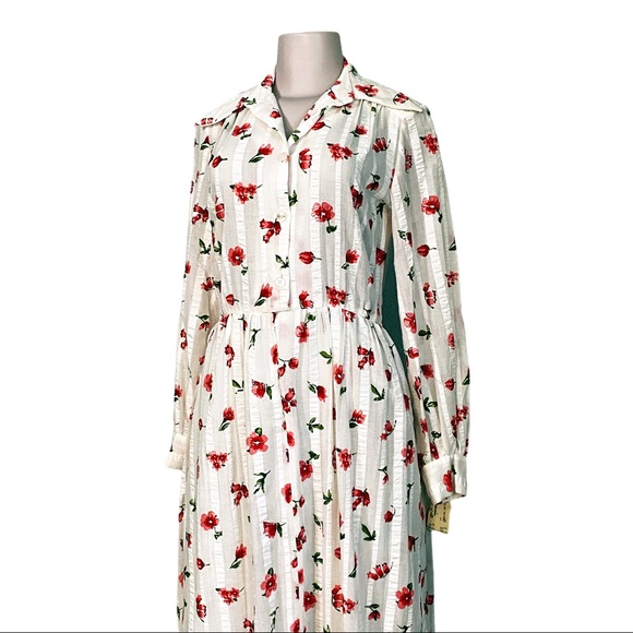 Vintage 70s Avalon Maxi Shirt Dress SZ 10 - Picture 3 of 14